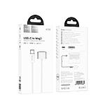 Кабель Type-C - MacBook HOCO X103 2м, 140W, магнитный, белый