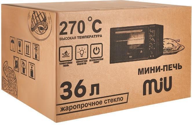 Электропечь настольная жарочный шкаф мини духовка электрическая духовая печь электропечь MIU 3604 E cерая - фото 2 - id-p223609470
