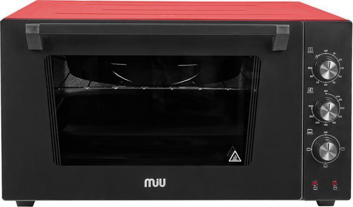 Мини печь духовка электрическая настольная электродуховка для разогрева еды пищи MIU 4203 E черно-красная - фото 1 - id-p223609478