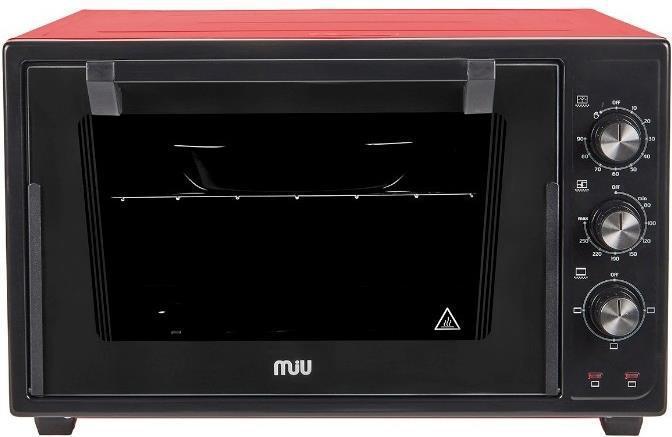 Мини печь духовка электрическая настольная электродуховка для разогрева еды пищи MIU 4203 E черно-красная - фото 2 - id-p223609478