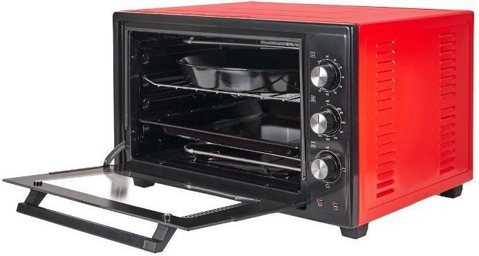 Мини печь духовка электрическая настольная электродуховка для разогрева еды пищи MIU 4203 E черно-красная - фото 3 - id-p223609478