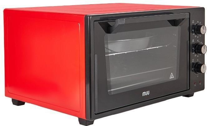 Мини печь духовка электрическая настольная электродуховка для разогрева еды пищи MIU 4203 E черно-красная - фото 4 - id-p223609478