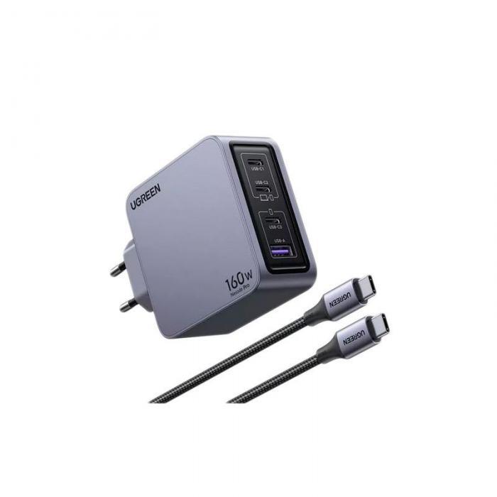 Зарядное устройство Ugreen X763 Nexode Pro 160W USB-A + 3xUSB-C Grey 25877 - фото 1 - id-p223609587