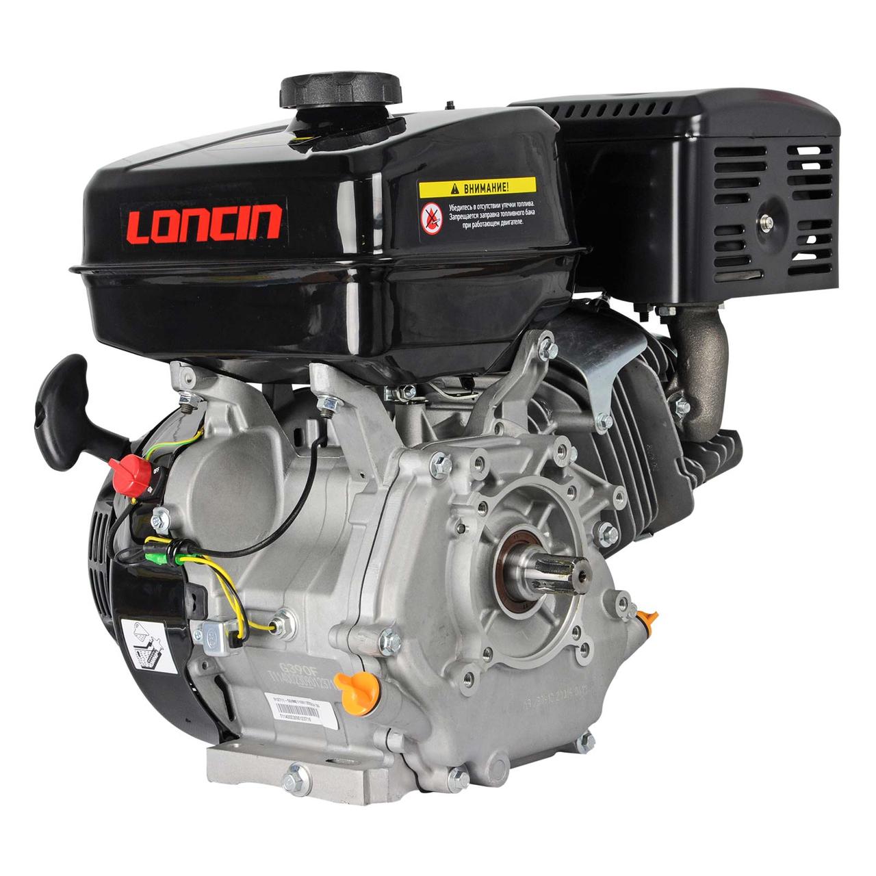 Двигатель бензиновый LONCIN G390F (13.0 л.с., 25*35 мм, ШЛИЦ) - фото 2 - id-p220117540