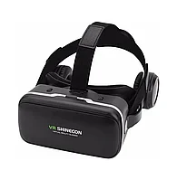 Очки виртуальной реальности для телефона VR Shinecon с наушниками, черные