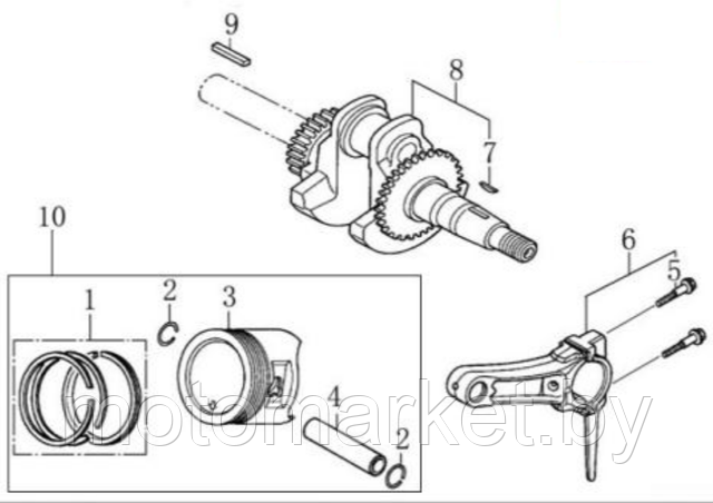 kolenval 168F,200,170F  motomarket.by