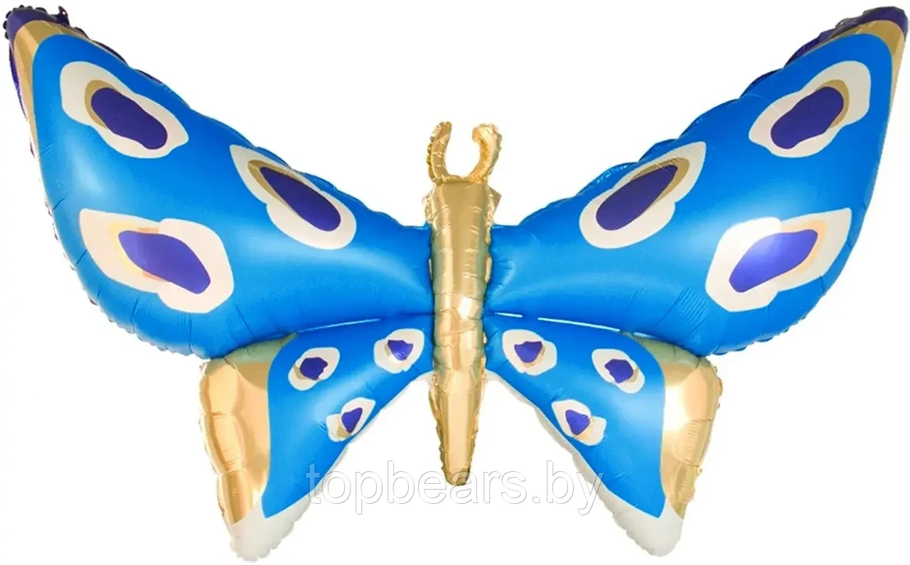 Шар 3D (45''/114 см) Фигура, Бабочка, Карнавальные крылья, Голубой, 1 шт. - фото 1 - id-p223622155