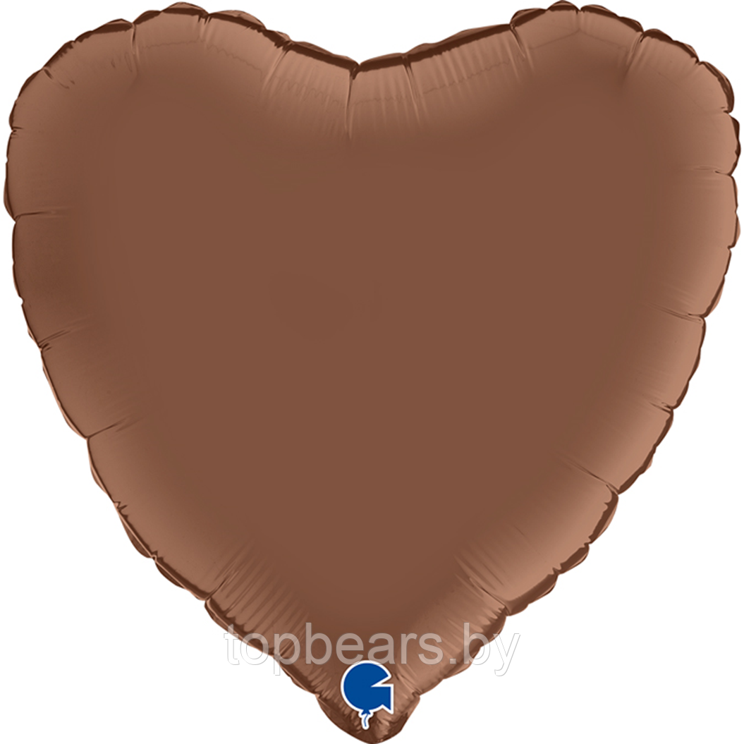 Шар (18''/46 см) Сердце, Шоколад, Сатин, 1 шт. - фото 1 - id-p223622198