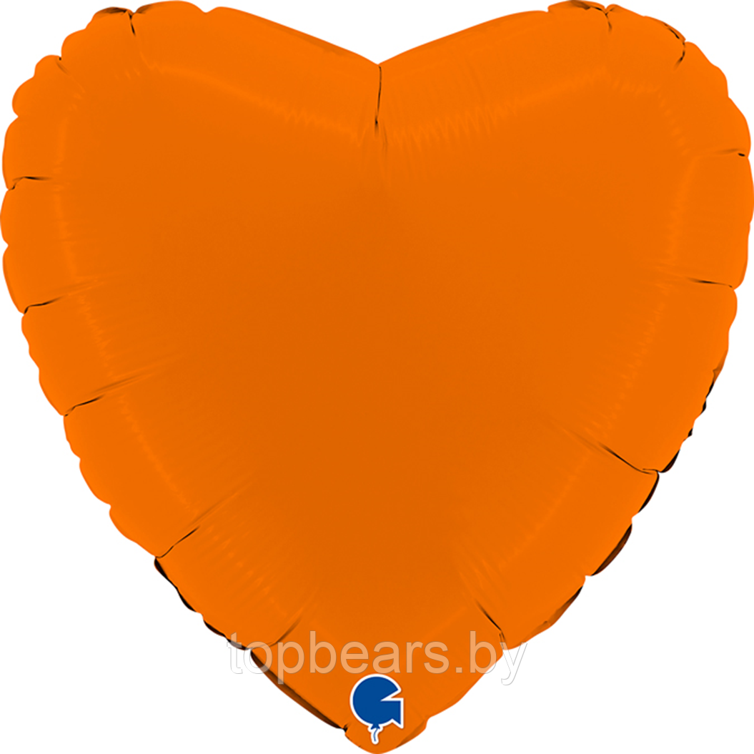 Шар (18''/46 см) Сердце, Оранжевый, Сатин, 1 шт. - фото 1 - id-p223622210
