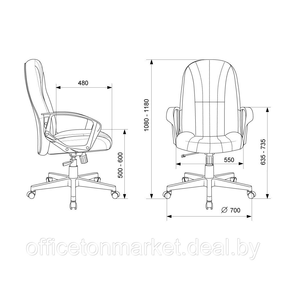 Кресло для руководителя "Бюрократ T-898", ткань, пластик, черный - фото 9 - id-p137125545