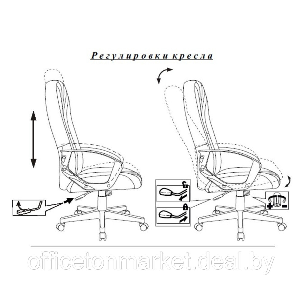 Кресло для руководителя "Бюрократ T-898", ткань, пластик, черный - фото 10 - id-p137125545
