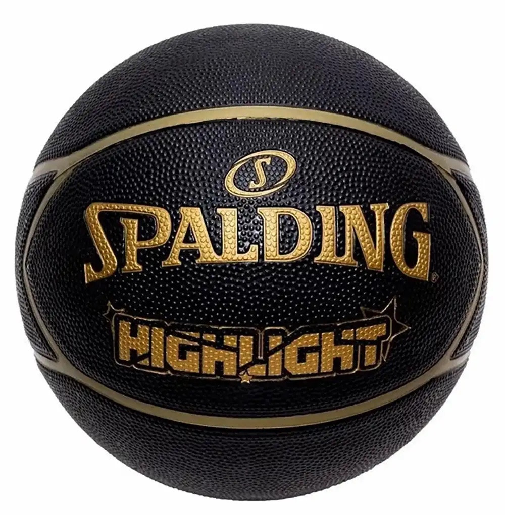 Мяч баскетбольный 7 SPALDING Highlight black-gold - фото 1 - id-p223622449