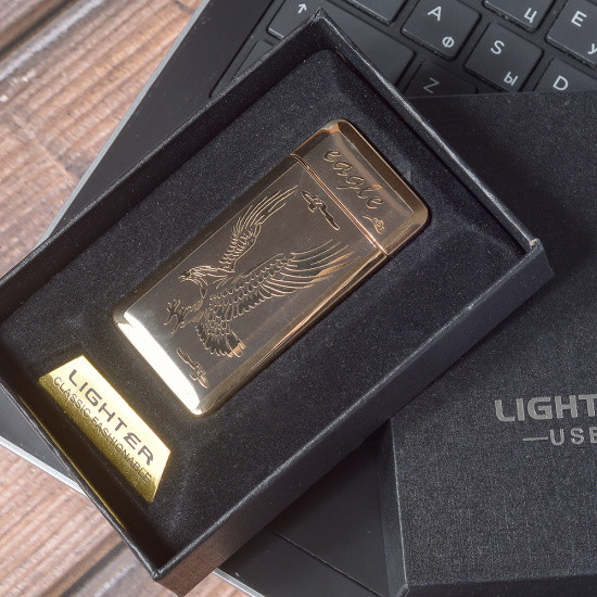 Импульсная зажигалка двойная Lighter со световым датчиком Орел - фото 5 - id-p223622614