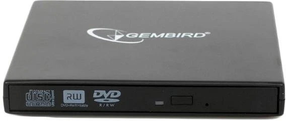 Внешний DVD±RW Gembird DVD-USB-02 черный (USB, 4-24x, CD/DVD Multi, Slim) - фото 2 - id-p223615963