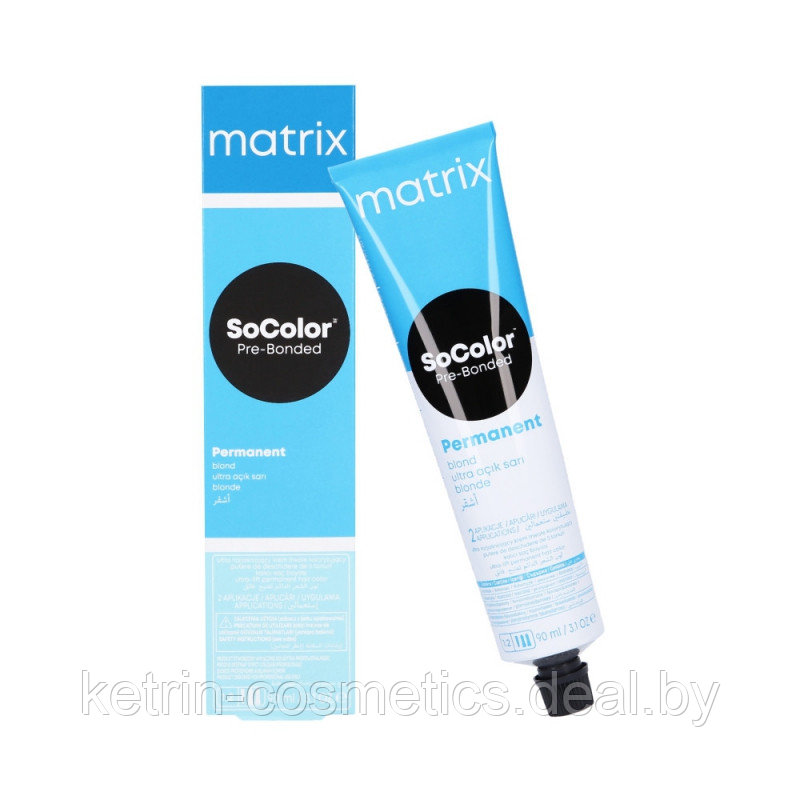 Осветляющая крем-краска для волос Matrix SoColor Pre-Bonded Ultra Blonde UL-A+ (пепельный) 90 мл - фото 1 - id-p62730540