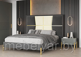 Кровать Омри кр-001 1,6м серый (Премьер 25) с подъемным механизмом МК Стиль