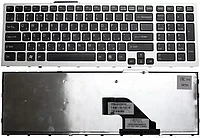 Клавиатура для ноутбука серий Sony Vaio VPC-F, VPC-F11, черная с серебристой рамкой (с разбора)