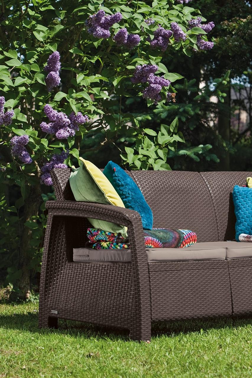 Диван пластиковый Корфу Макс (Corfu love seat max, коричневый) - фото 3 - id-p223625289