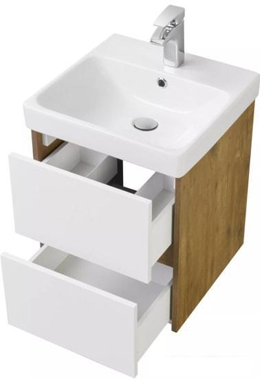 Мебель для ванных комнат Акватон Тумба с умывальником Сканди 70 1A2518K0SDZ90 (белый/дуб рустик) - фото 2 - id-p223037215