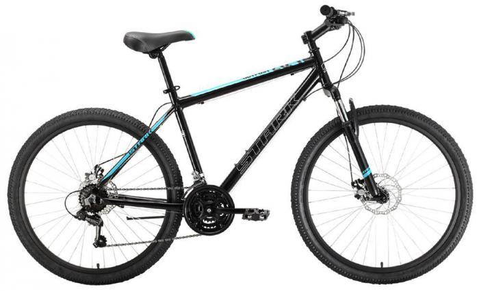 Велосипед взрослый мужской скоростной горный STARK Outpost 26.1 D черный/голубой рама 18 - фото 1 - id-p223416068