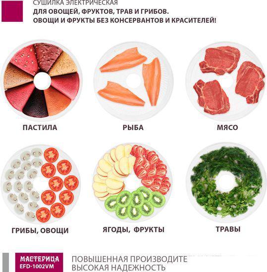 Сушилка для овощей и фруктов Мастерица EFD-1002VM - фото 6 - id-p223518213
