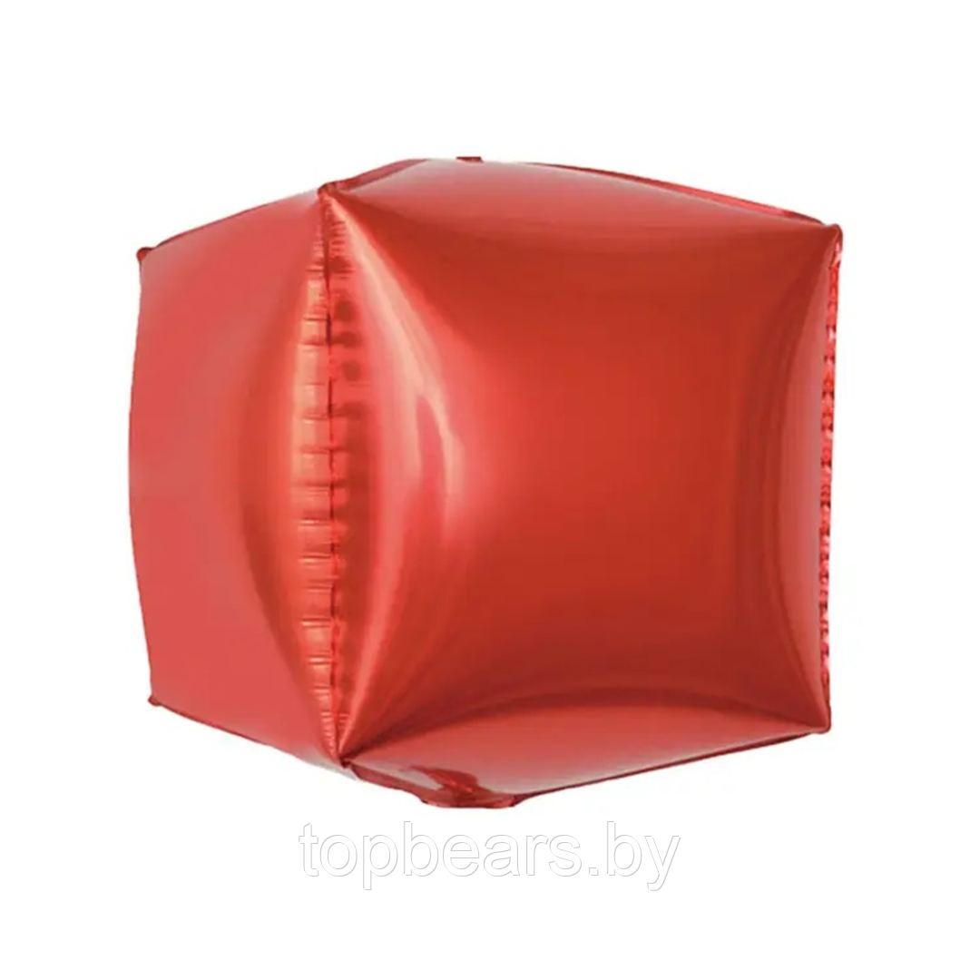 Шар (20''/51 см) Куб, Красный, 1 шт. - фото 1 - id-p223628404