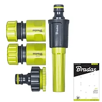 Комплект фитингов для полива из 4-х элем. на 1/2" и 5/8" Bradas Lime Line (на картонке)