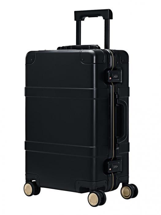 Дорожный металлический чемодан на колесиках с ручкой Xiaomi Ninetygo Metal Luggage 20 черный для путешествий - фото 1 - id-p223610544