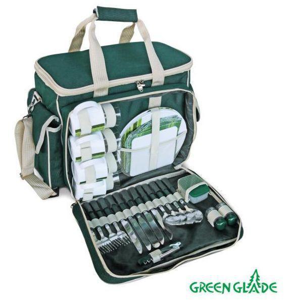 Дорожный набор для пикника в чемодане GREEN GLADE 3134 туристический пикниковый походный подарочный в сумке - фото 1 - id-p223610611