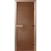 Дверь для сауны DoorWood "Теплая ночь" 190х70 (бронза матовая, коробка листва)