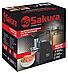 Электрическая мясорубка электромясорубка для фарша дома SAKURA SA-6423BK черная, фото 3