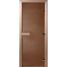 Дверь для сауны DoorWood "Сумерки" 190х70 (графит , коробка листва), фото 2