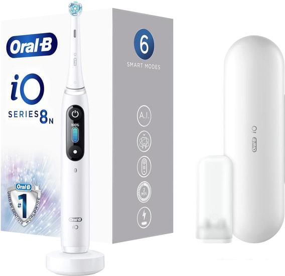 Электрическая зубная щетка Oral-B iO 8 (белый, 1 насадка)