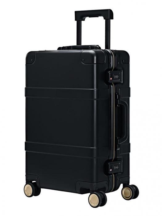 Дорожный металлический чемодан на колесиках с ручкой Xiaomi Ninetygo Metal Luggage 20 черный для путешествий - фото 1 - id-p223609923