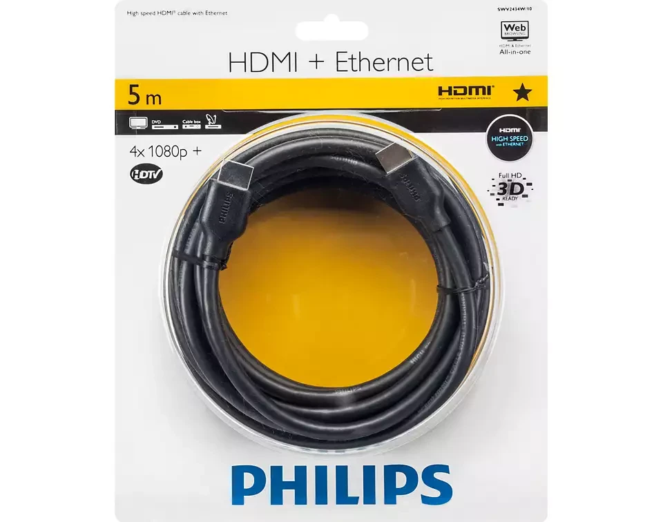 Кабель HDMI Philips 5м v1.4 SWV2434W/10 - фото 1 - id-p223625462