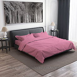 Постельное белье, комплект 1,5 спальный "Розовый, однотон", 3 предмета: пододеяльник 145х215см, простыня