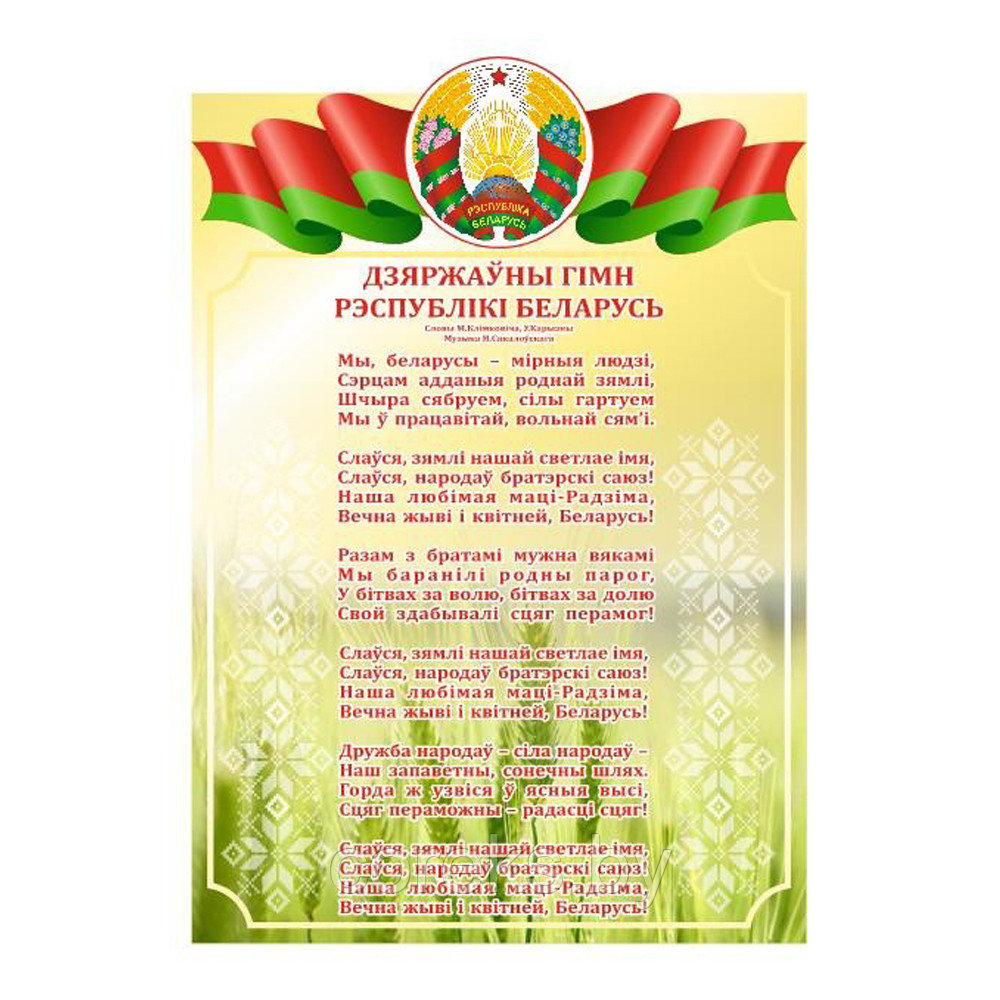 Табличка с символикой Республики Беларусь (размер 29,7*42,0 см) - фото 1 - id-p223640388