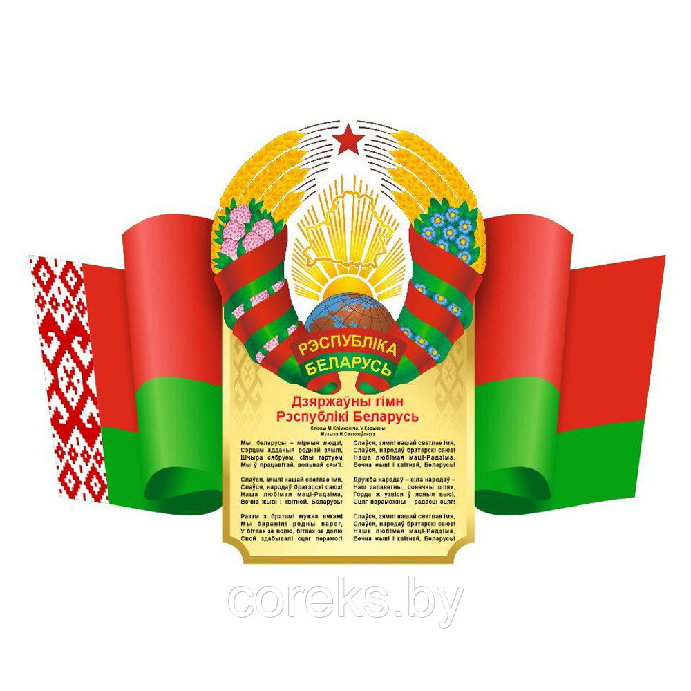 Табличка с символикой Республики Беларусь (размер 45*30 см) - фото 1 - id-p223640524
