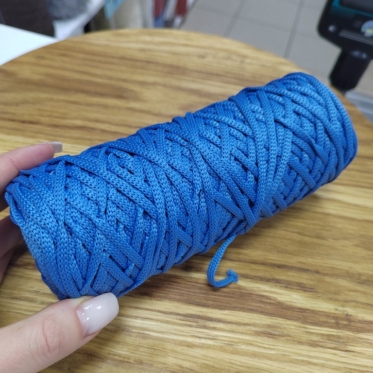 Шнур полиэфирный 4 мм без сердечника 100м цвет темно-голубой - фото 2 - id-p223641045