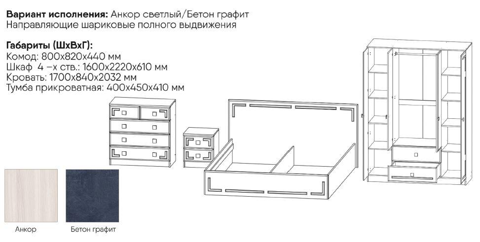 Спальня Верона модульная фабрика Рикко - фото 2 - id-p223641123