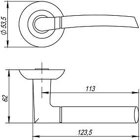 РУЧКА АЯКС AJAX RODEO SN/CP-3 МАТОВЫЙ НИКЕЛЬ/ХРОМ - фото 2 - id-p223641382