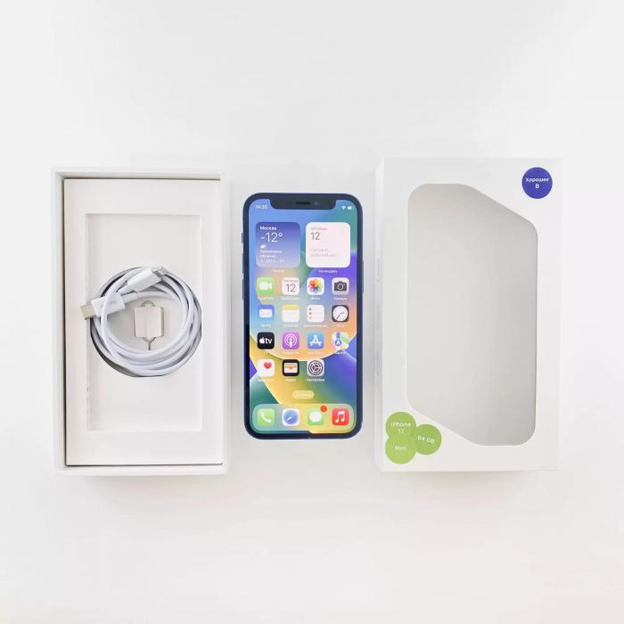 Apple iPhone 12 mini 64 GB Blue (Восстановленный) - фото 1 - id-p223547227