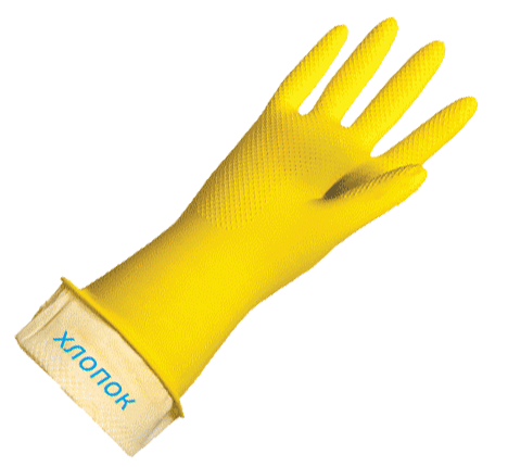 Перчатки хозяйственные латексные желтые, размер М - фото 1 - id-p223641625