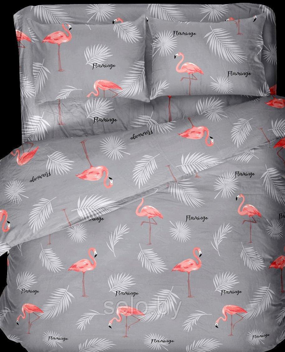 Ткань для постельного белья Бязь Фламинго серая 220 см БПХО (отрезаем от 1 метра) - фото 2 - id-p208731223