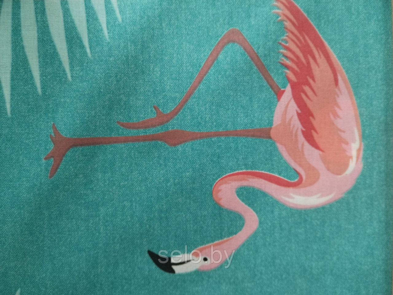 Ткань для постельного белья Бязь Фламинго Бирюза 220 см БПХО (отрезаем от 1 метра) - фото 3 - id-p223642535