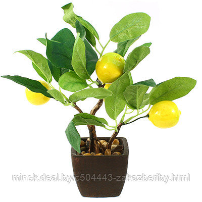 Декоративное дерево "Лимон" h26см в горшке 7,5х7,5см h6,5см (Китай)
