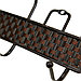 Вешалка-планка металлическая, окрашенная, 6 двухрожковых крючков, 49см, коричневый, вставка - искусственный, фото 3