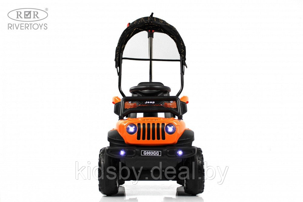 Детский электромобиль RiverToys G003GG (оранжевый) Jeep - фото 3 - id-p223663572
