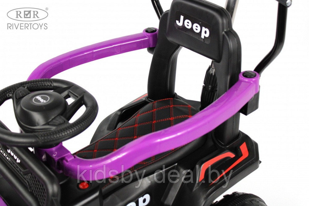 Детский электромобиль RiverToys G003GG (фиолетовый) Jeep - фото 2 - id-p223663574