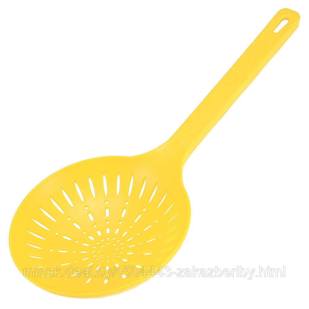 "Фиеста" Шумовка пластмассовая для тефлоновой посуды 36х15,7см, цвет - желтый (Китай)